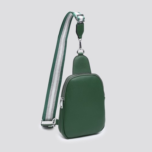 Faux leather sling bag - faux,