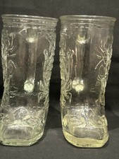 Two vintage cowboy boot glass
