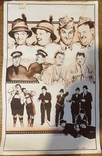 original artwork signed - subject: Laurel & Hardy