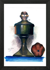 Oil lamp Framed Wall Art