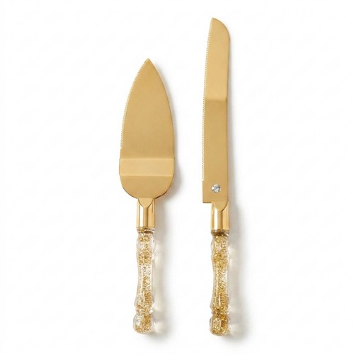 Glitter gold cake knife - knife, and