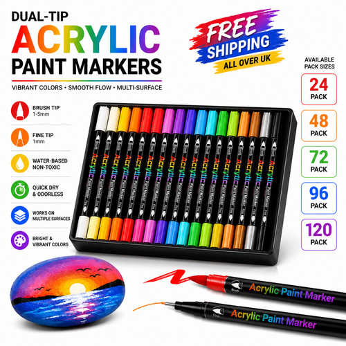 Acrylic paint pens - acrylic, dual