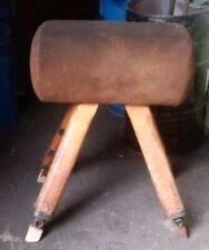 Vintage Suede Cow Hide Gymnastic Pommel Vault Horse With Adjustable Height