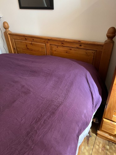 Solid pine king size - pine, bed