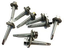 5.5 x 38mm Tek Screw +  16mm Bonded Washer Cladfix Roofix x 1000 Teks Fixings 