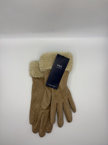Ladies gloves faux suede - faux,