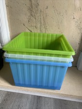 X3 Square IKEA vessla crate Plastic  Storage Boxes (no lids 