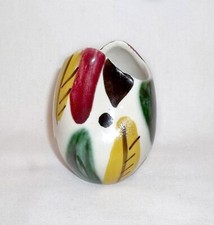 Vintage Art Pottery Miniature Vase, Hand Painted Plant-Like 1960-70s