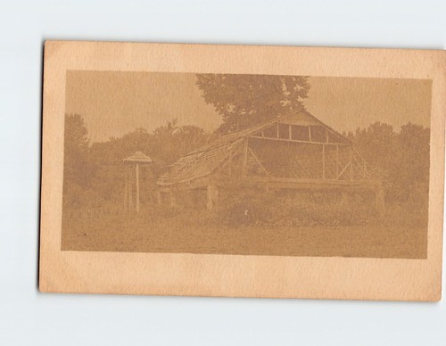 Postcard old abandoned - abandoned, house