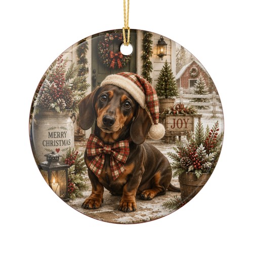 Dachshund christmas ornament - dachshund,