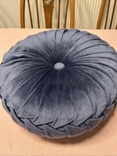 Midnight Blue Velvet Laura Ashley 40 Cm Round Cushion New Without Tags