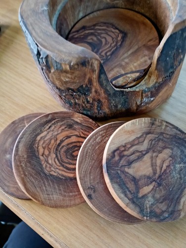 Handmade wooden tea coaster - handmade,