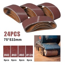 24Pack Sanding Belts 75X533mm Mixed Grade 40 60 80 120 Grit Bosch Makita Sander