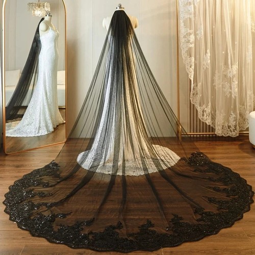 Black cathedral sequins - sequins, lace