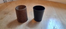 Vintage Light Brown Leather Dice Cup And Plastic One, Card And Board Games Piece