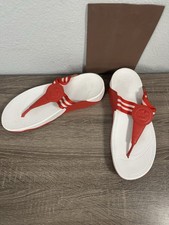 FitFlop Walkstar Sandals Womens Size 11 Red White Flip Flops Comfort Thong Shoes