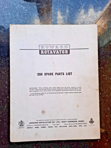 Genuine howard 200 rotavator - howard,