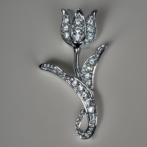 Tulip flower brooch - brooch, sparkly