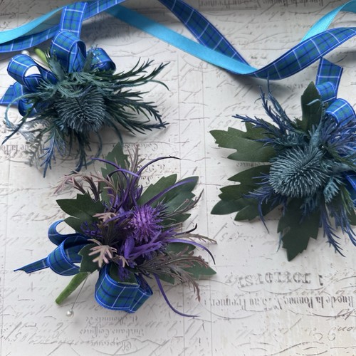 Scottish thistle buttonhole - scottish,