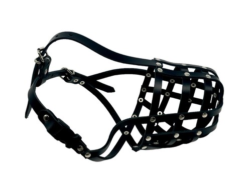 Leather dog muzzle - |, german