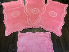 NEW ROMANY WASHABLES GYPSY MATS TOURER SIZE 67X110CM 4PC SETS TARGET DESIGN PINK