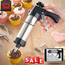 SQ Stainless Steel 22pc Biscuit Cookie Icing Cake Decorating Set Piping Gun