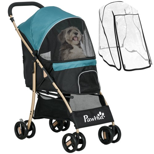 Pawhut foldable pet stroller - pet,