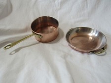 2 copper pans, 1 5" sauce pan