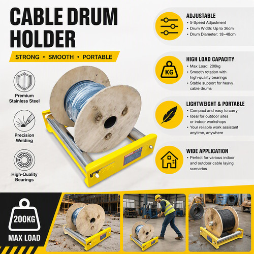 Electrical cable drum holder - drum,
