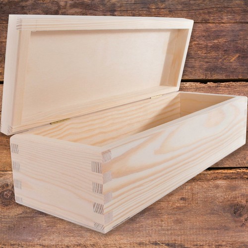 Oblong rectangular wooden box - oblong,
