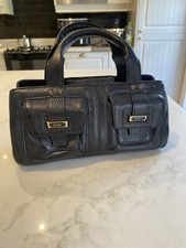 Ri2k Leather Bag Limited Edition John Richmond Black Small Shoulder Y2K Pockets 