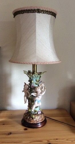 Antique porcelain cherub table - porcelain,