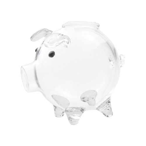 Glass piggy bank clear - piggy, novelty