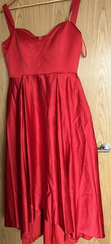 Long red ballgown neck maxi - long,