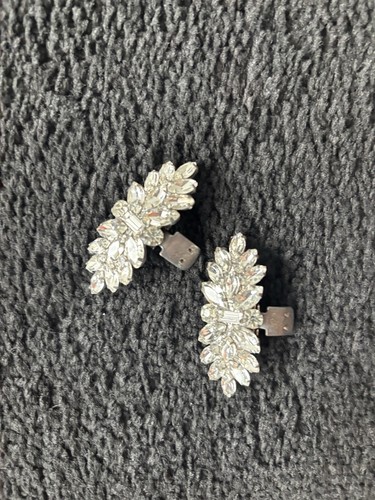 Crystal diamanté shoe clips - crystal,