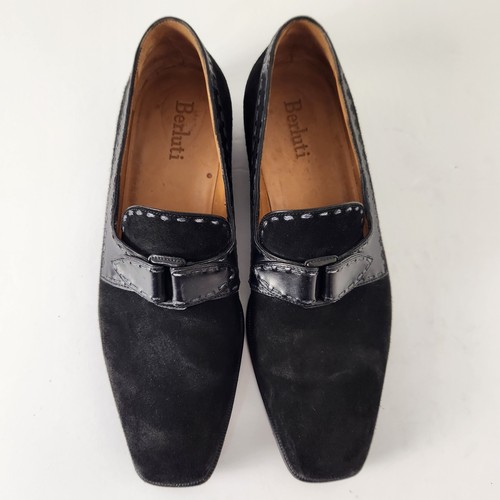 Berluti black suede leather - black, suede,