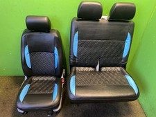 VW TRANSPORTER T30 SHUTTLE Front Seats T5 Pair 04-09 Black Blue Leather 