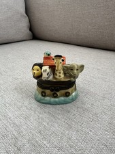 Noah's Ark porcelain hinged trinket box
