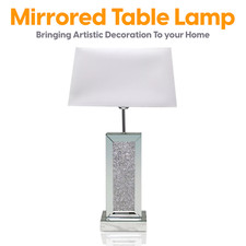 Mirrored Table Lamp Shade Crushed Diamond Crystal Shaped Crystal Sparkly Mirror