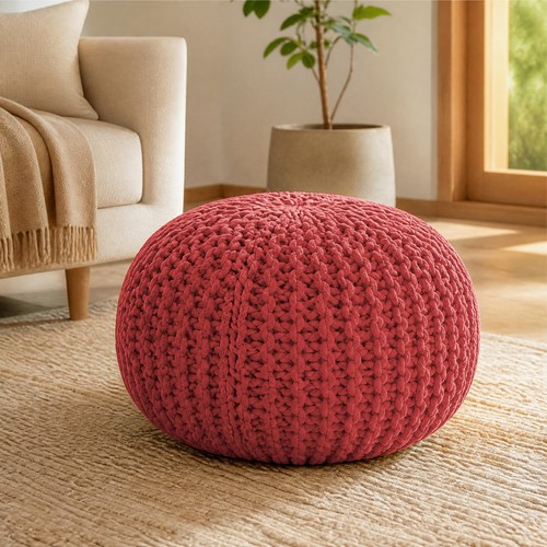 Handmade knitted pouffe - handmade,