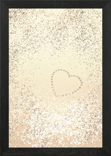Gold glitter heart framed - heart, 3