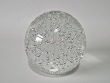 Large Art Glass Paperweight - Clear Glass with Controlled Bubbles