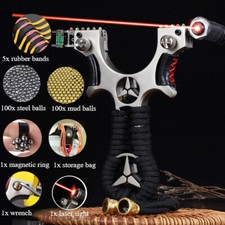 Powerful Slingshot Hunting Laser Catapult Stainless Steel Archery Slingbow Shoot