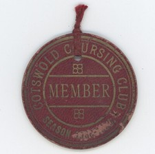 1938- 1939 ?  Cotswold Hare Coursing Club Members Badge Greyhound Hunt NCC