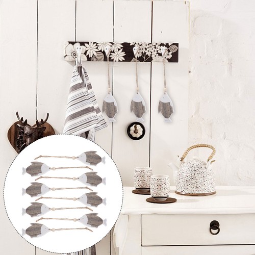 8pcs wooden fish pendants - wooden,