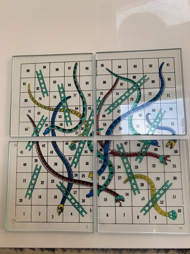 Snakes and ladders coasters - and,