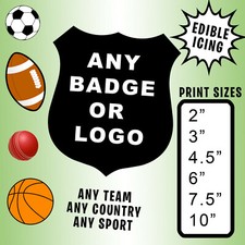Football Badge cake topper Team or Company Logo any sport any brand edible icing