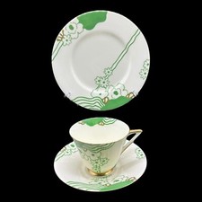 RARE ART DECO HAND PAINTED ROYAL DOULTON 'GLAMIS' TRIO ** V1312 / CIRCA 1934 **F