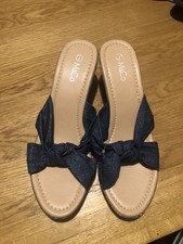 Ladies M&Co Denim Wedge Mules