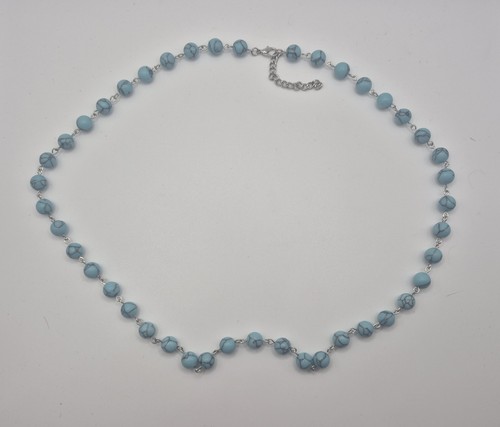 Turquoise beaded necklace - turquoise,